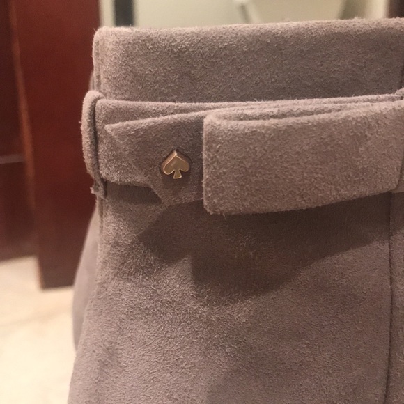 Kate Spade! Madelaine Hare Grey Strap Heeled Suede Booties NWT/NIB! - Picture 5 of 16